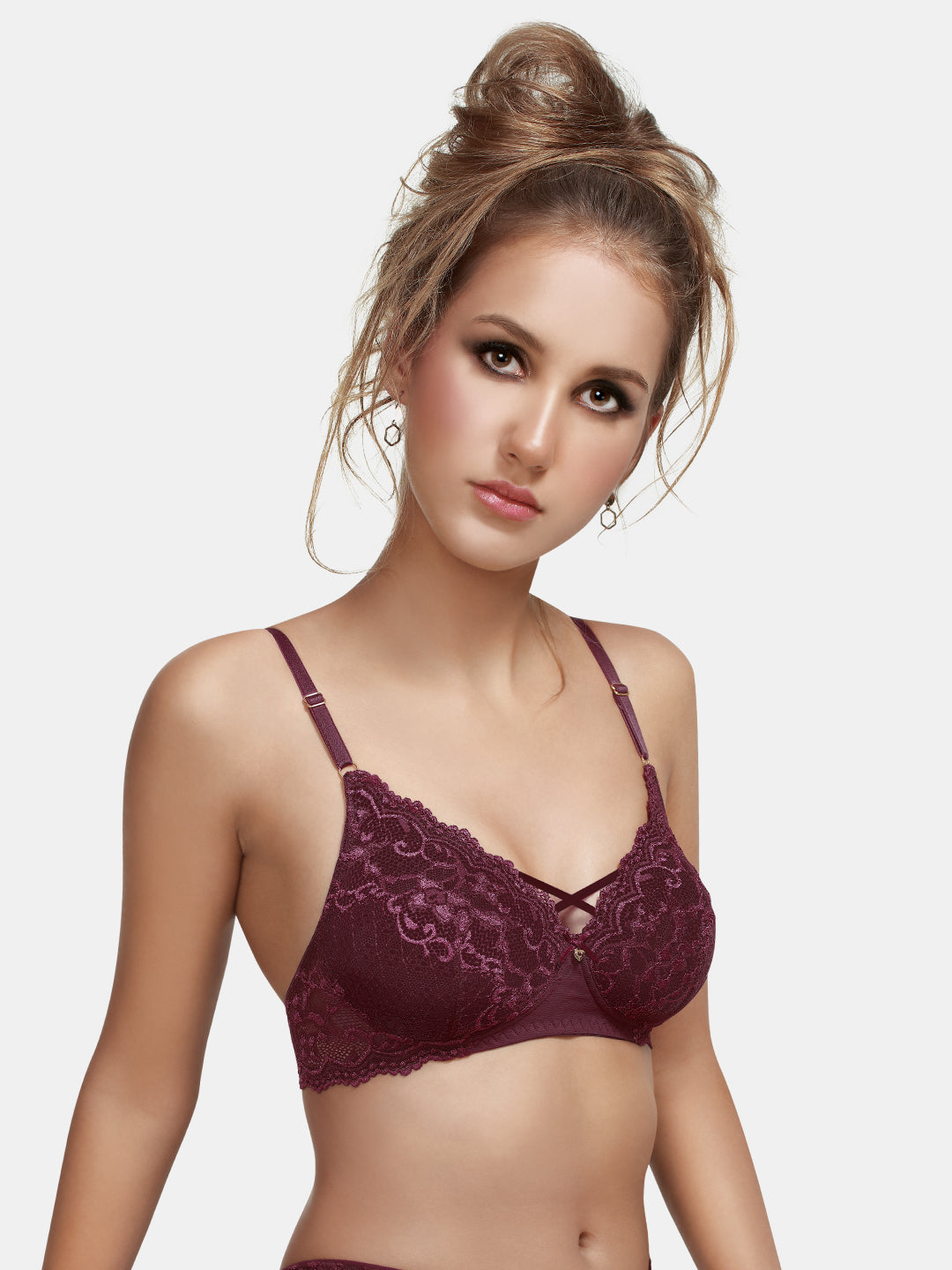 Medium Coverage Padded Nylon Lace Fashion Bra | DB 576