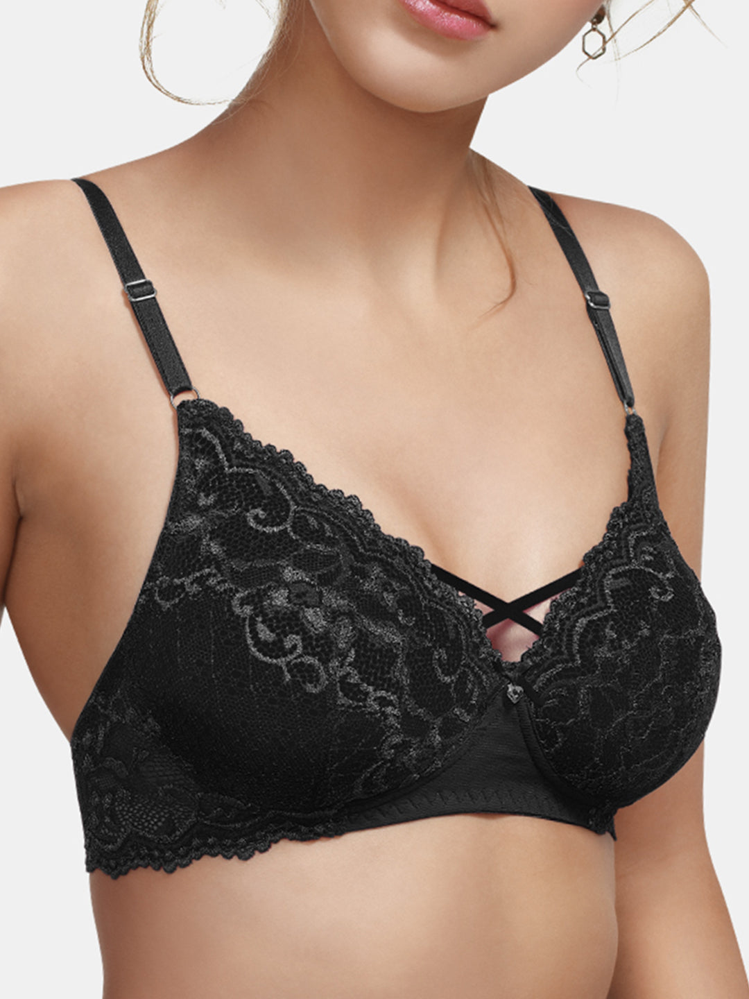 Medium Coverage Padded Nylon Lace Fashion Bra | DB 576