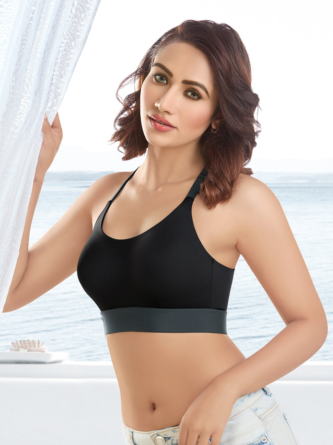 Full Coverage Cotton Racerback Sports Bra | DB 008