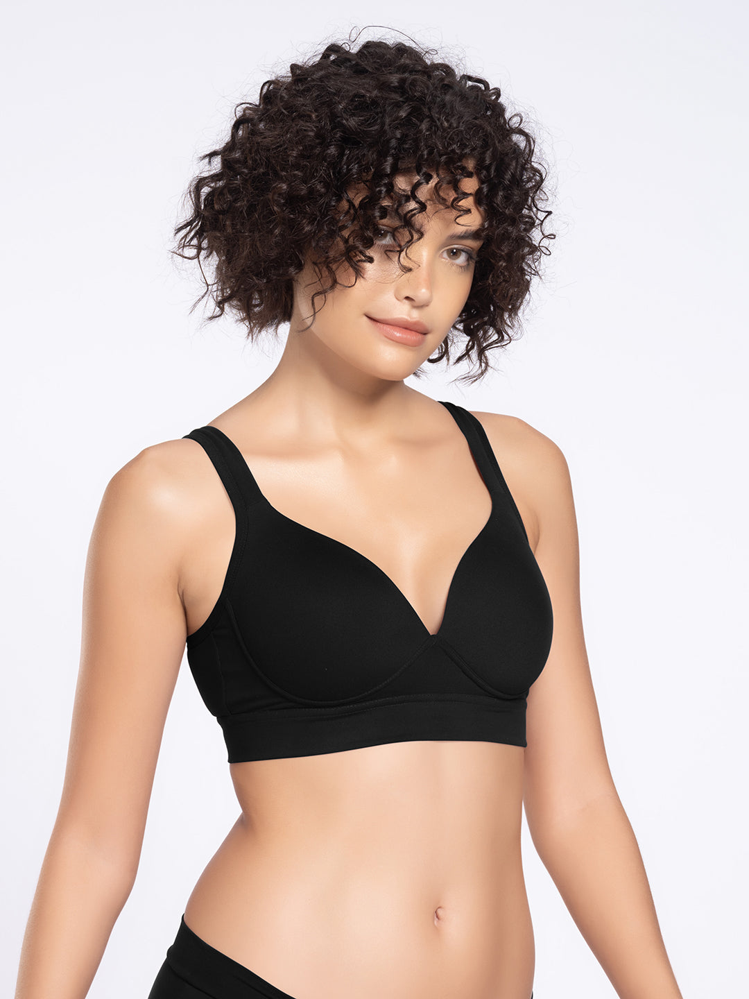 Lightly Padded Wirefree Full Coverage Nylon Spandex Bra with Cushioned Straps and U-Back – DB 030