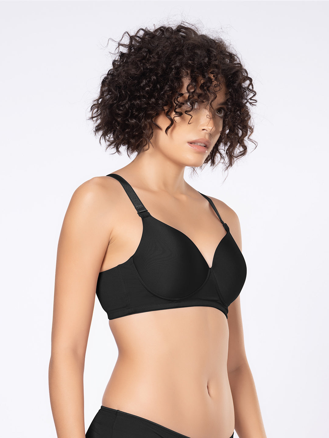 Padded Wirefree Medium Coverage Polyamide Spandex Bra with Shiny Adjustable Straps and U-Back – DB 031