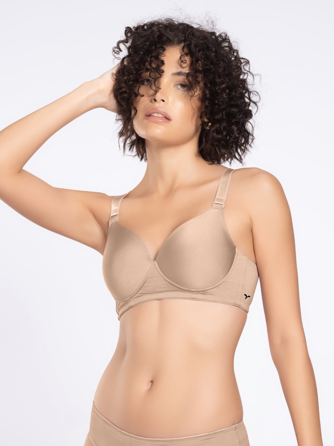 Padded Wirefree Medium Coverage Polyamide Spandex Bra with Shiny Adjustable Straps and U-Back – DB 031