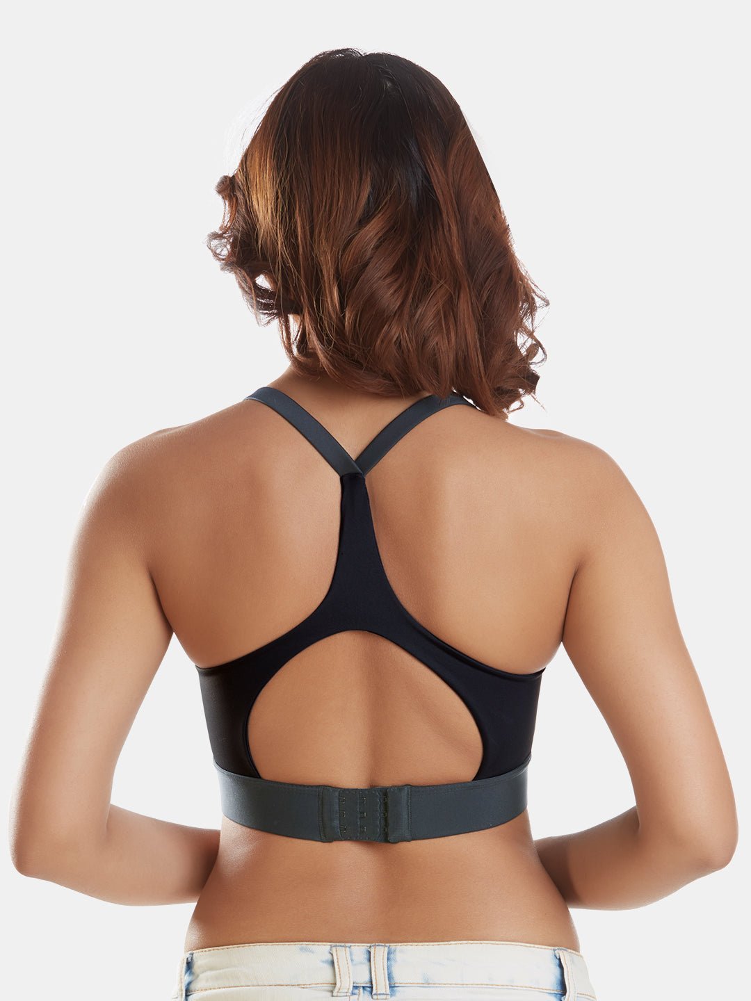 Full-Coverage-Cotton-Racerback-Sports-Bra-DB-008-Grey-Back