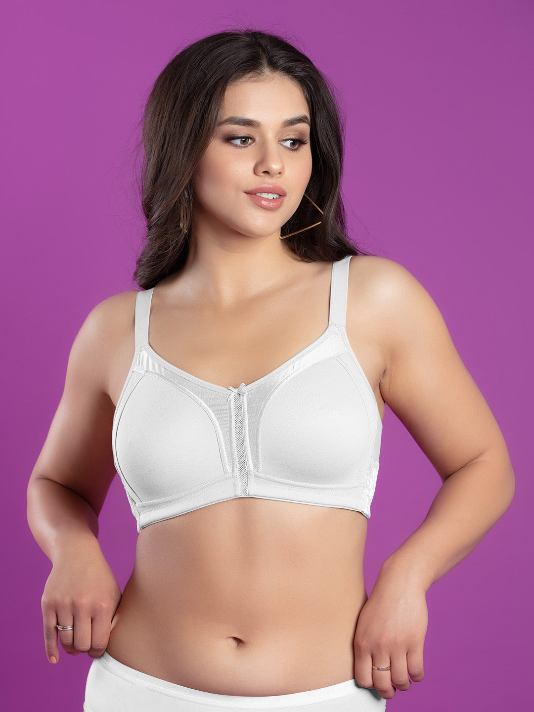 Full-Coverage-Non-Padded-Bridal-Fashion-Bra-DB-589-White-Front