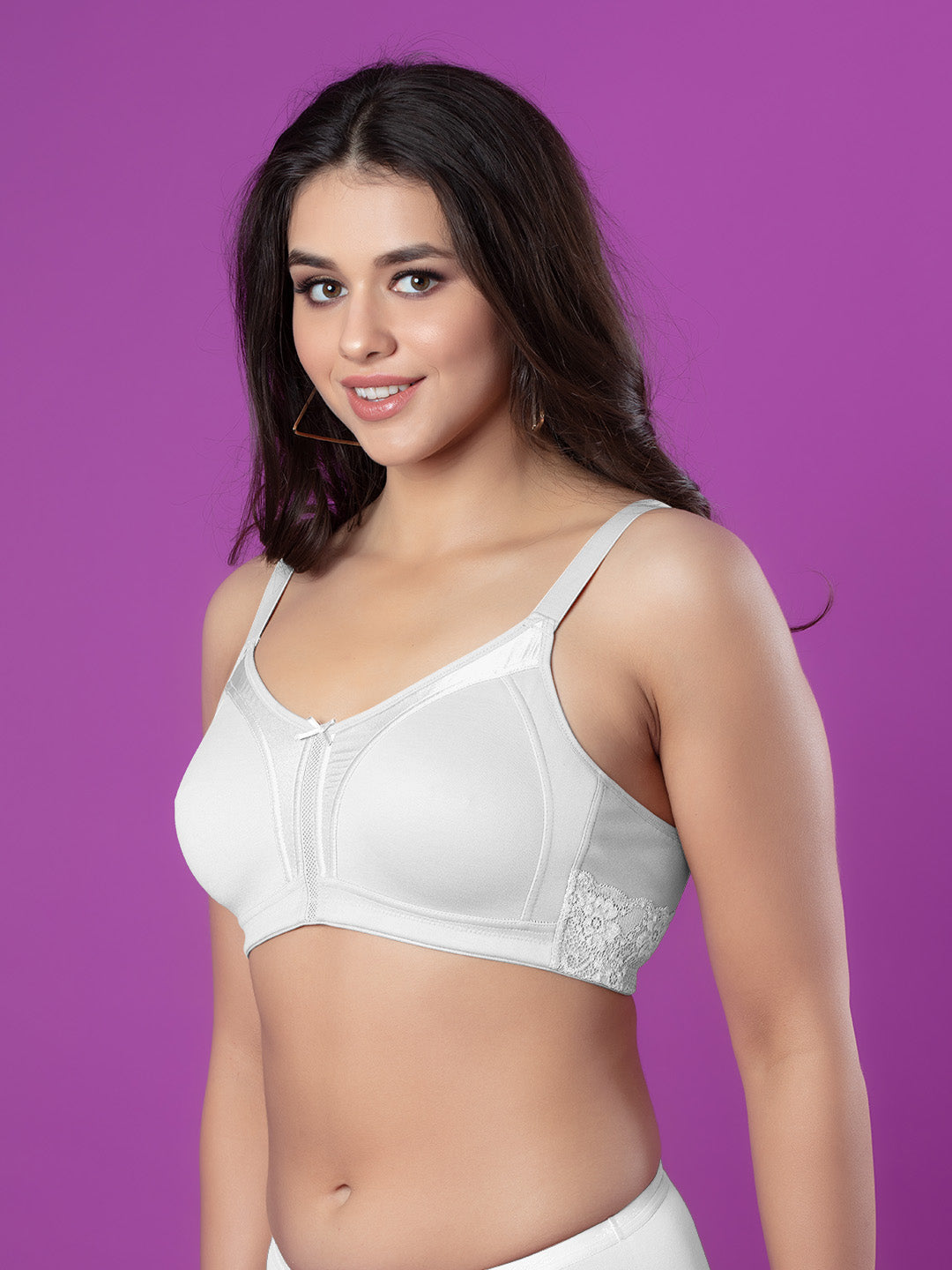 Full-Coverage-Non-Padded-Bridal-Fashion-Bra-DB-589-White-Left