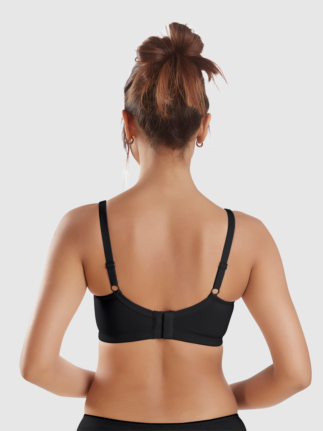 Full-Coverage-Non-Padded-Supima-Cotton-Moulded-Bra-DB-363-Black-Back