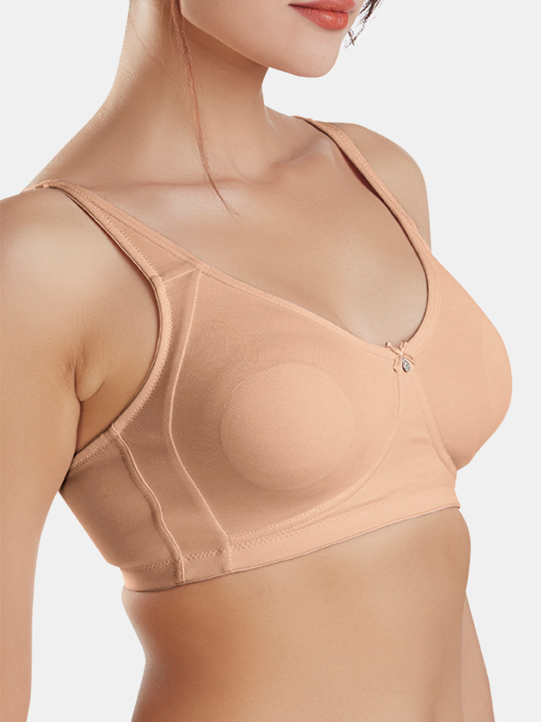 Full-Coverage-Non-Padded-Supima-Cotton-Moulded-Bra-DB-363-Nude-Close