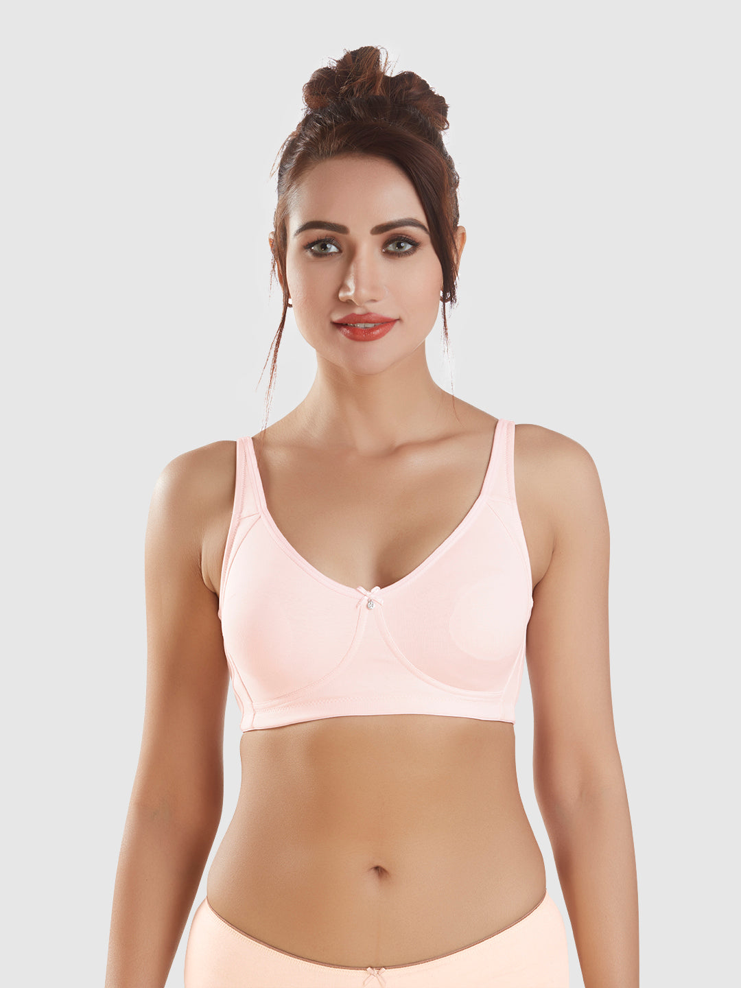 Full-Coverage-Non-Padded-Supima-Cotton-Moulded-Bra-DB-363-Pink-Front