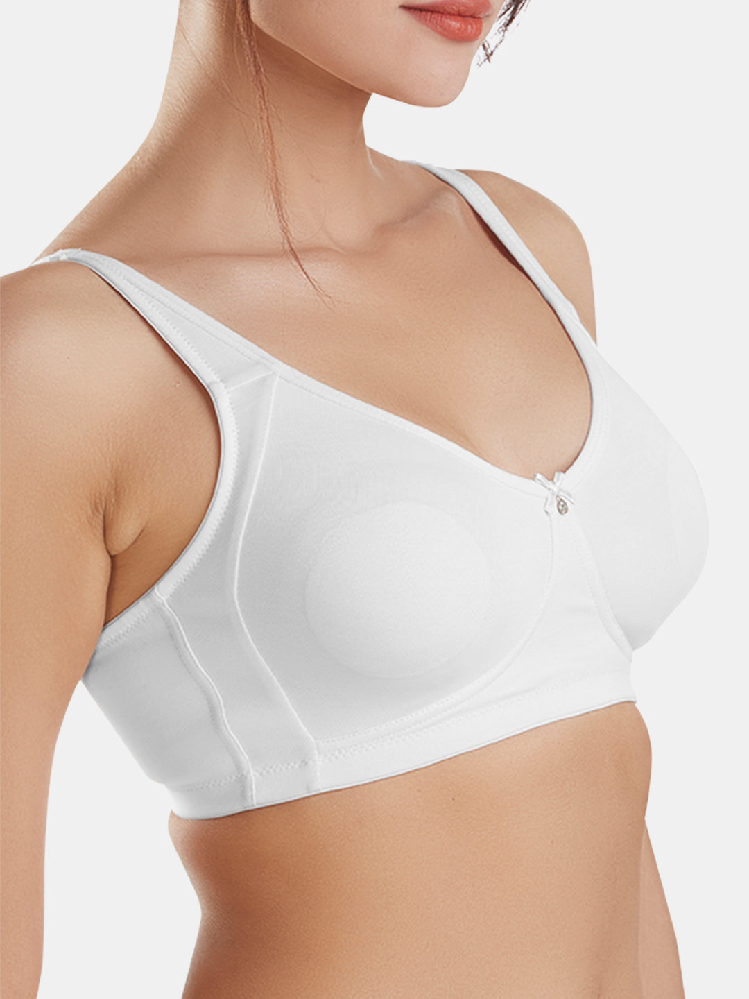 Full-Coverage-Non-Padded-Supima-Cotton-Moulded-Bra-DB-363-White-Close