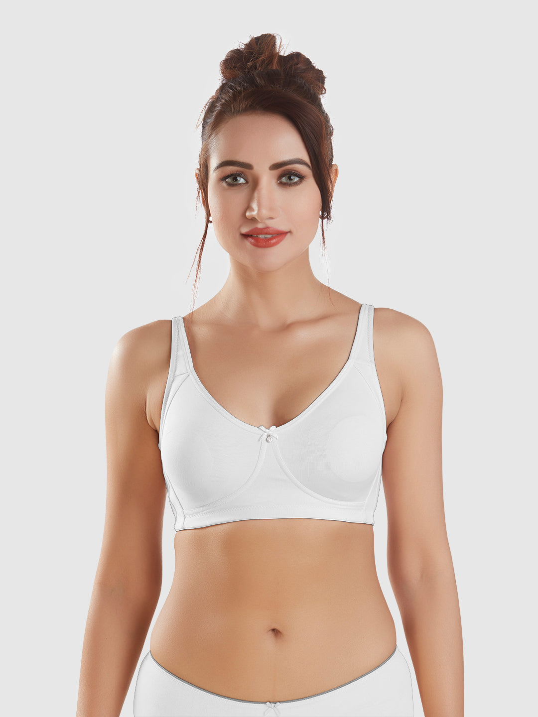 Full-Coverage-Non-Padded-Supima-Cotton-Moulded-Bra-DB-363-White-Front