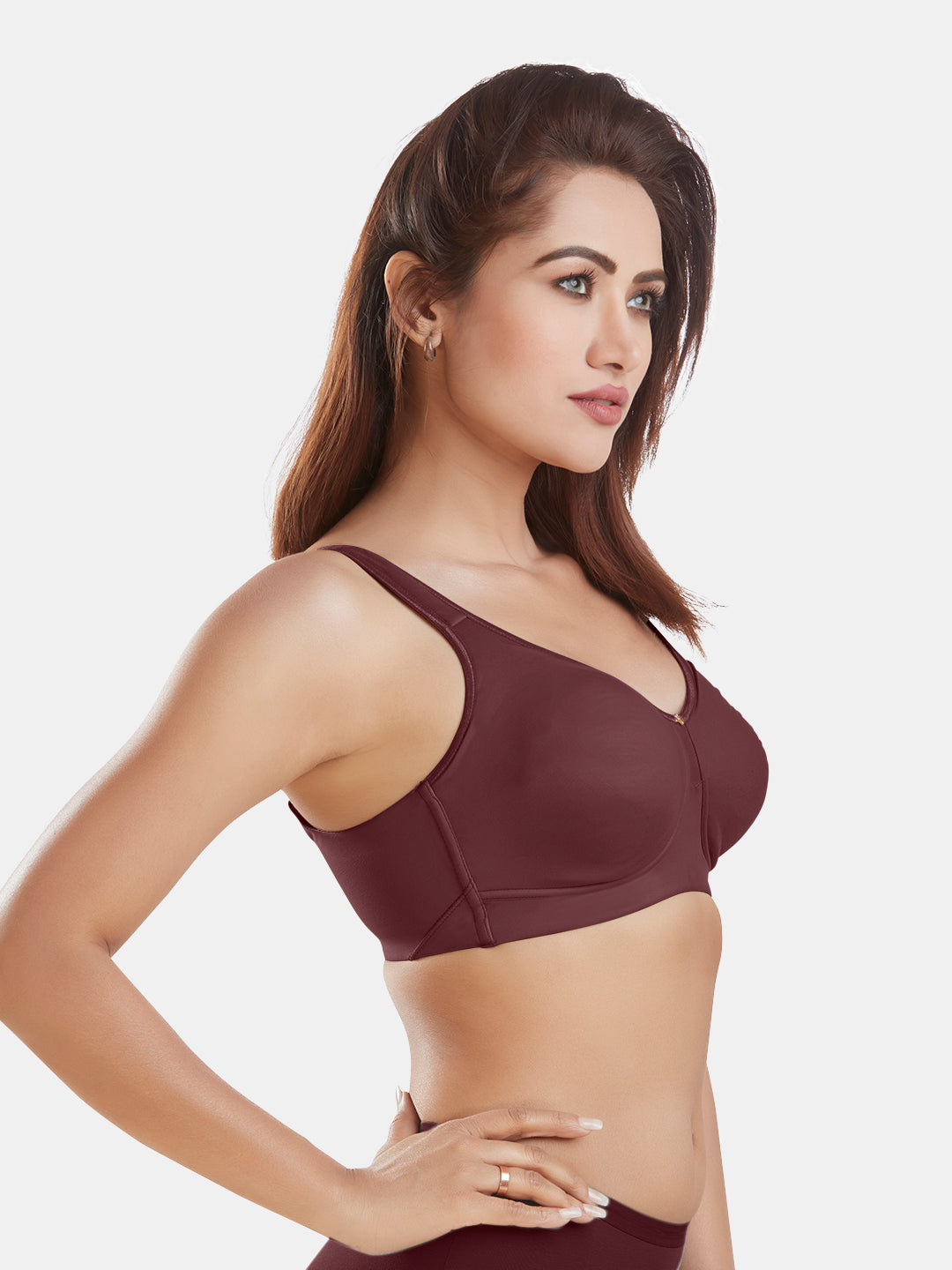Full-Coverage-Padded-Everyday-T-Shirt-Bra-DB-362-Wine-Right