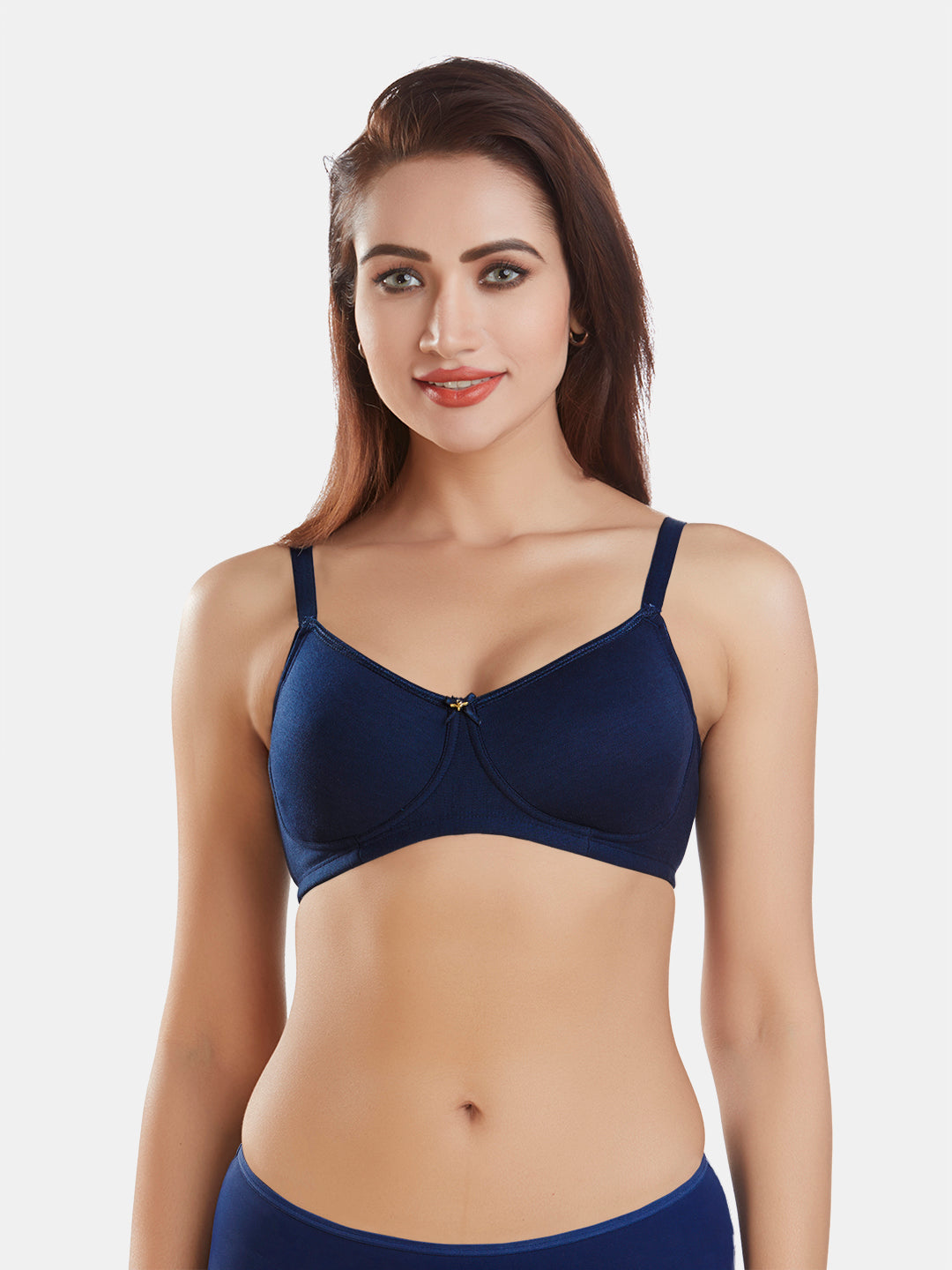 Non-Padded-Full-Coverage-Cotton-Bra-DB-344-NavyBlue-Front