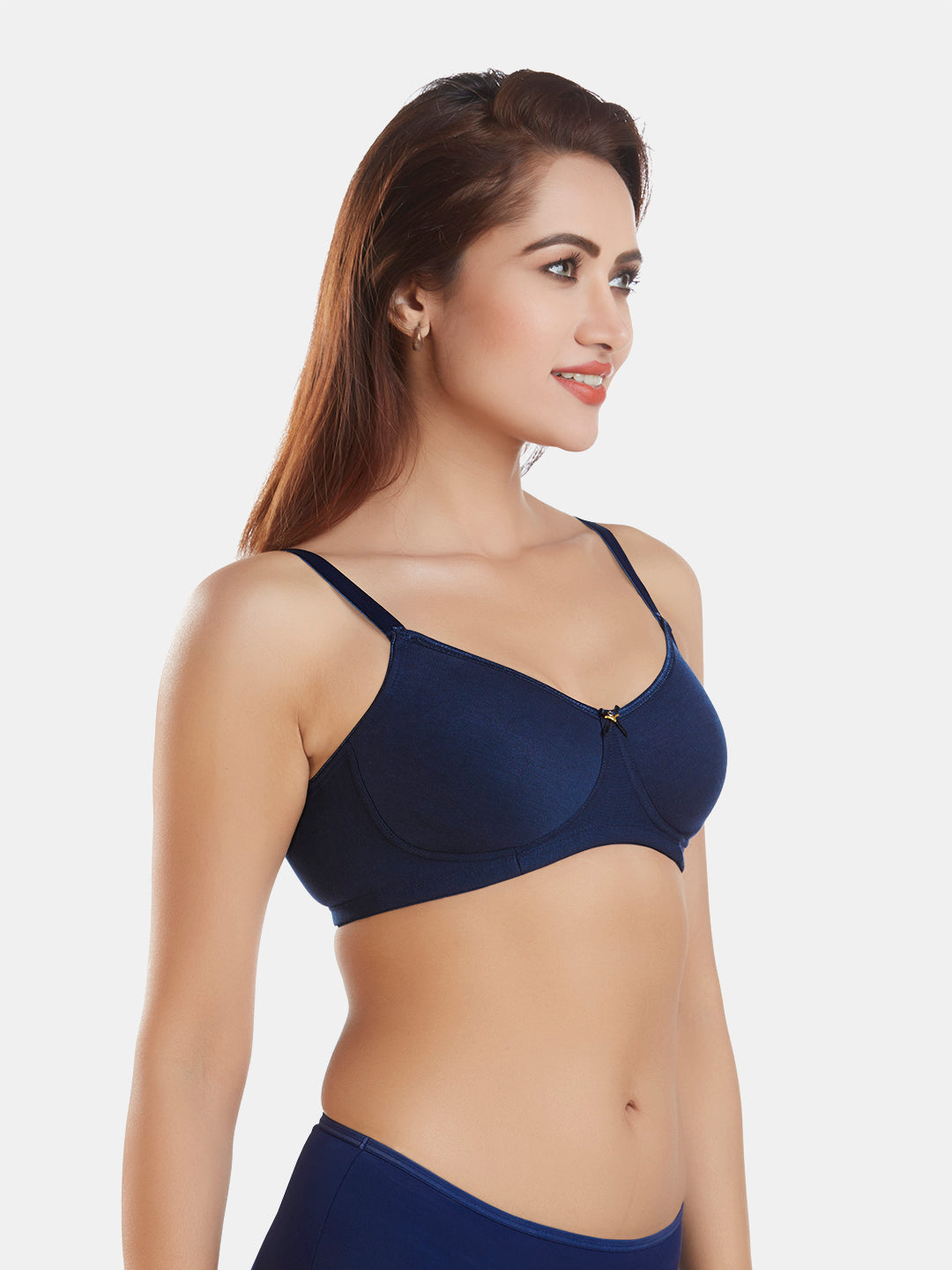 Non-Padded-Full-Coverage-Cotton-Bra-DB-344-NavyBlue-Right