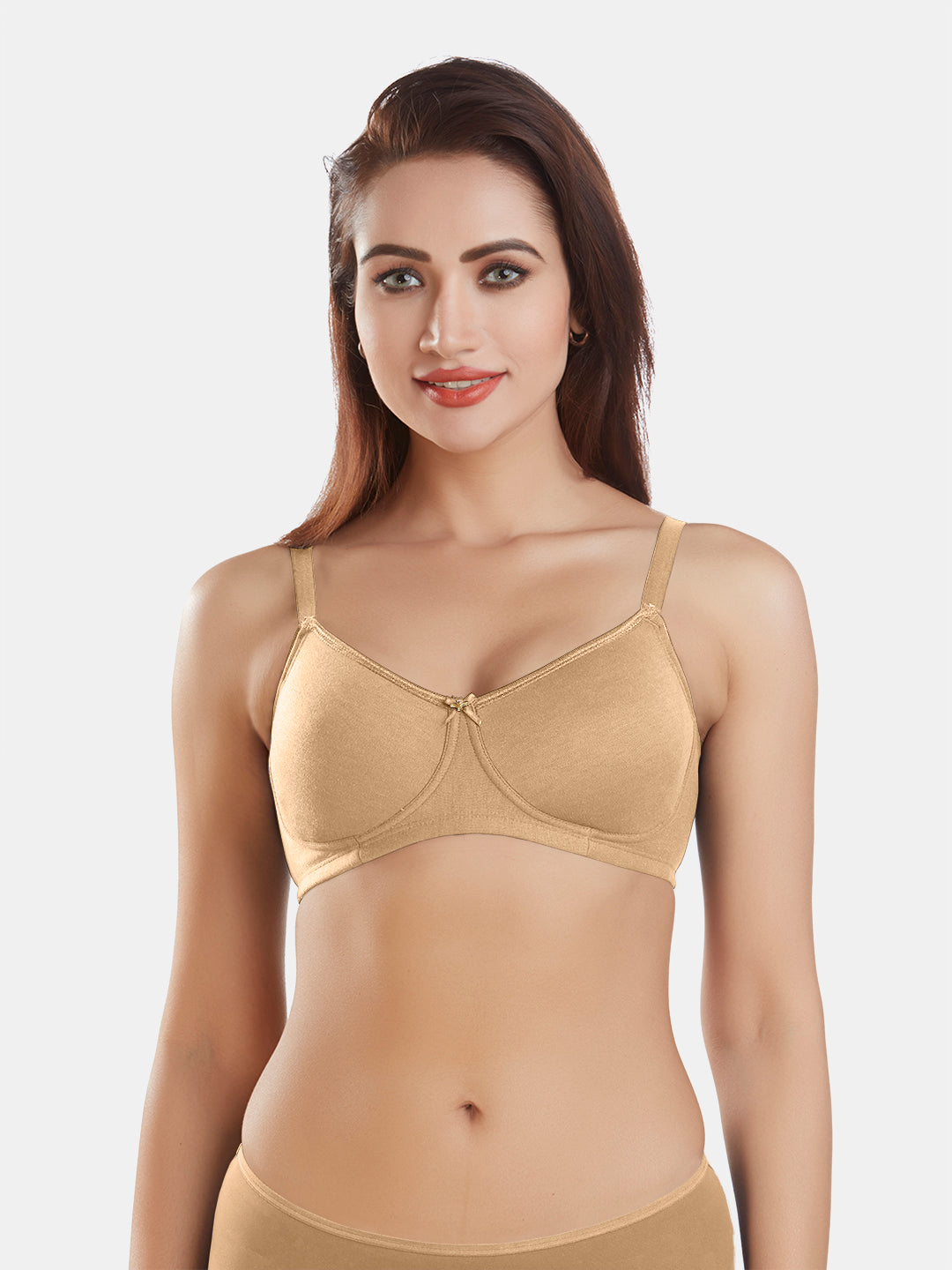 Non-Padded-Full-Coverage-Cotton-Bra-DB-344-Nude-Front
