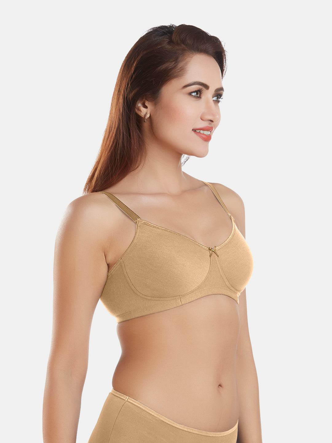 Non-Padded-Full-Coverage-Cotton-Bra-DB-344-Nude-Right