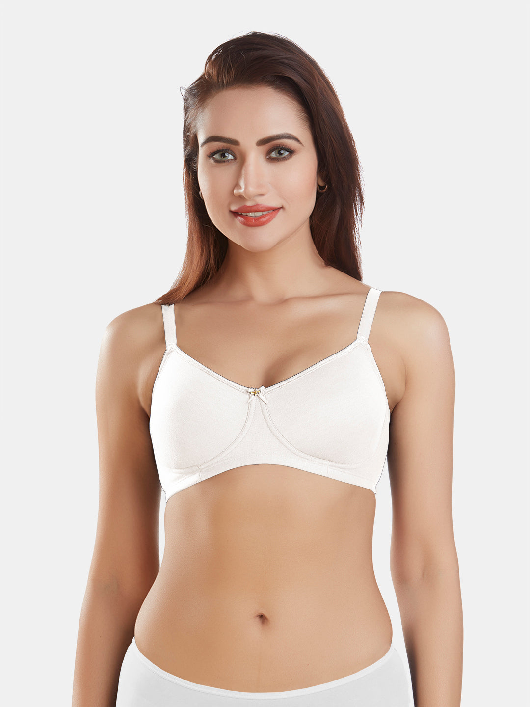 Non-Padded-Full-Coverage-Cotton-Bra-DB-344-White-Front
