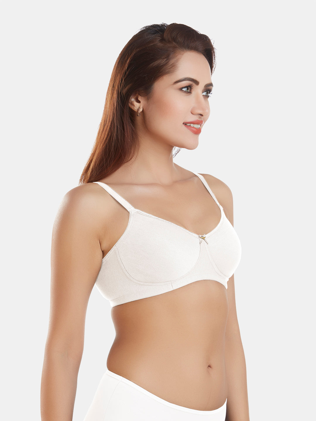 Non-Padded-Full-Coverage-Cotton-Bra-DB-344-White-Right