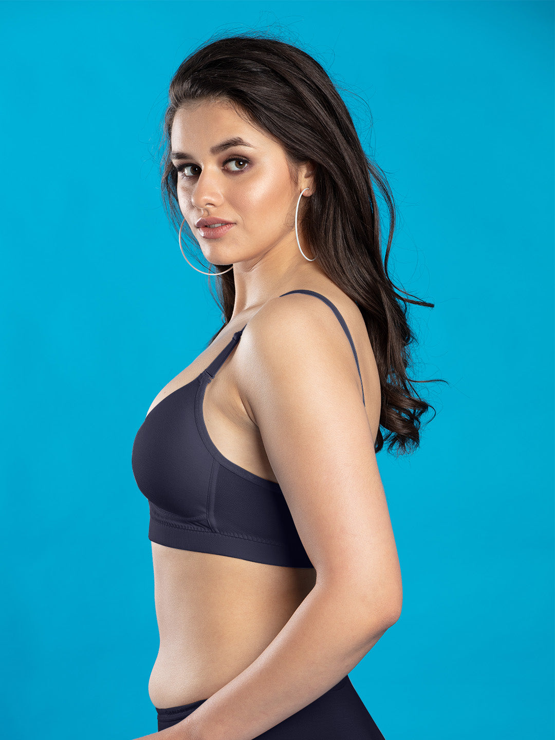 Padded-Non-Wired-Medium-Coverage-Bra-DB-514-NavyBlue-Left