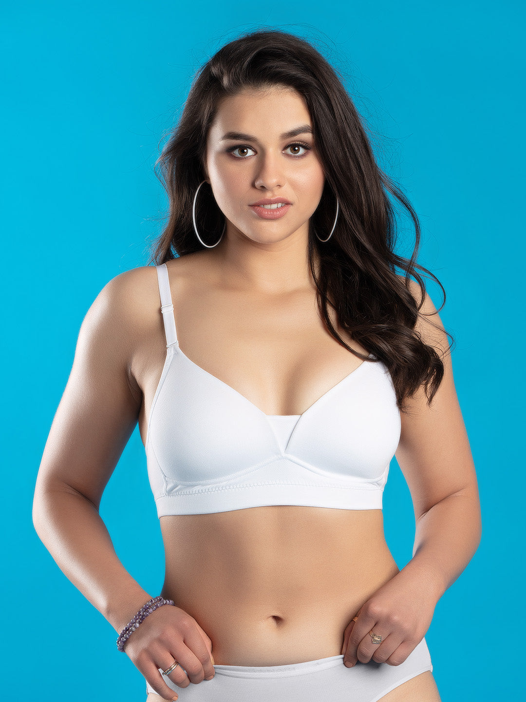 Padded-Non-Wired-Medium-Coverage-Bra-DB-514-White-Front