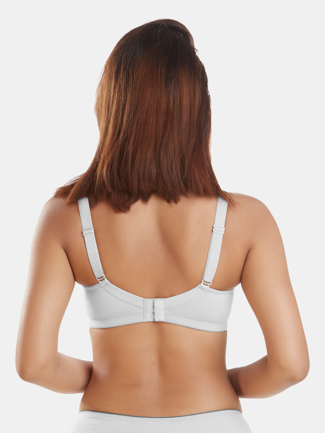 Polycotton-Double-Layer-Everyday-Full-Support-Bra-DB-349-White-Back