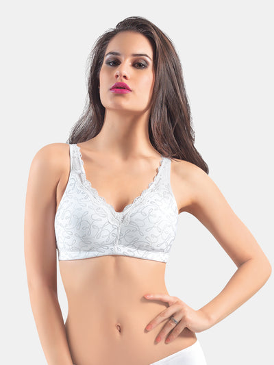 Non Padded Non Wired Medium Coverage Lacey Fashion Bra | 62048