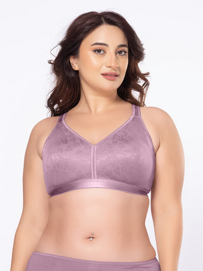 Moulded Wirefree Full Coverage Lace Jacquard Macro Spacer Bra with Wide Shoulder Straps and U-Back – DB 025