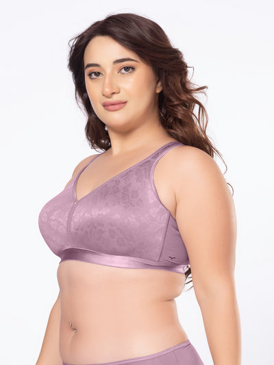 Moulded Wirefree Full Coverage Lace Jacquard Macro Spacer Bra with Wide Shoulder Straps and U-Back – DB 025