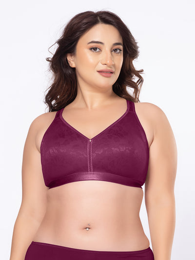 Moulded Wirefree Full Coverage Lace Jacquard Macro Spacer Bra with Wide Shoulder Straps and U-Back – DB 025