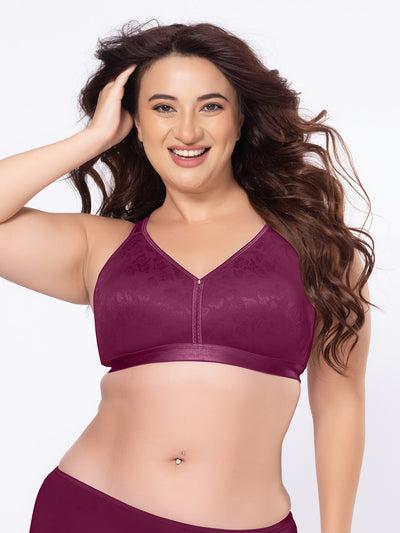 Moulded Wirefree Full Coverage Lace Jacquard Macro Spacer Bra with Wide Shoulder Straps and U-Back – DB 025