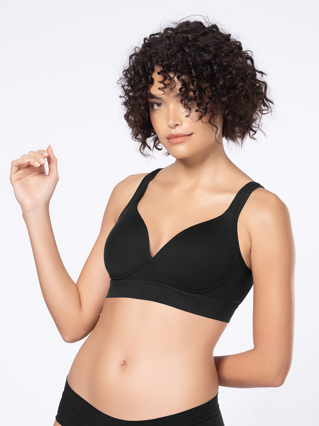 Lightly Padded Wirefree Full Coverage Nylon Spandex Bra with Cushioned Straps and U-Back – DB 030