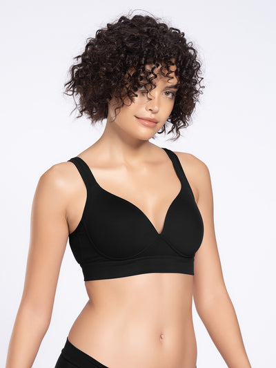 Lightly Padded Wirefree Full Coverage Nylon Spandex Bra with Cushioned Straps and U-Back – DB 030
