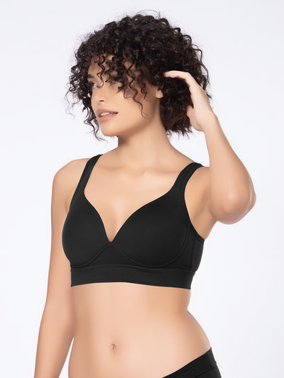 Lightly Padded Wirefree Full Coverage Nylon Spandex Bra with Cushioned Straps and U-Back – DB 030