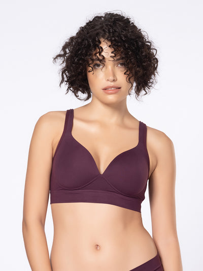 Lightly Padded Wirefree Full Coverage Nylon Spandex Bra with Cushioned Straps and U-Back – DB 030