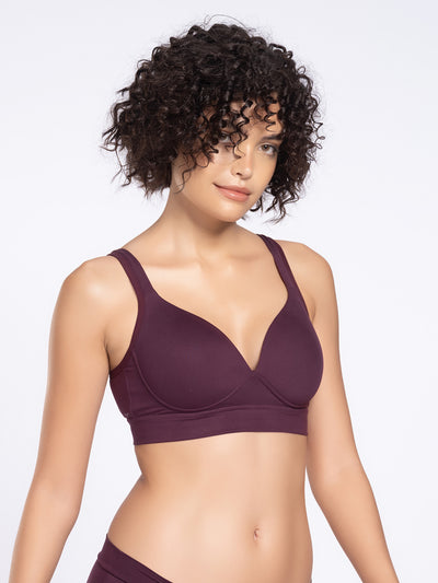Lightly Padded Wirefree Full Coverage Nylon Spandex Bra with Cushioned Straps and U-Back – DB 030