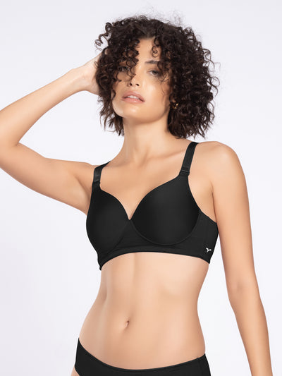 Padded Wirefree Medium Coverage Polyamide Spandex Bra with Shiny Adjustable Straps and U-Back – DB 031