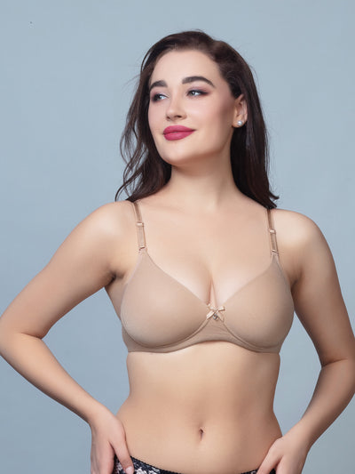 Thick Padded T Shirt Bra with Detachable Straps - DB 512