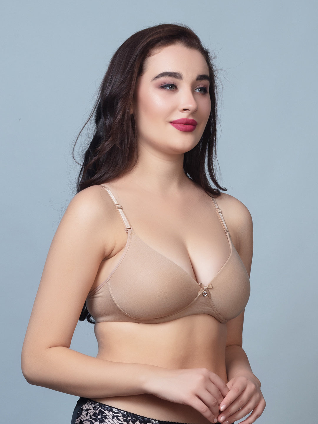 Thick Padded T Shirt Bra with Detachable Straps - DB 512
