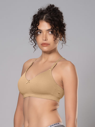 Cotton Padded Full Coverage Bra with Detachable Straps | DB 544