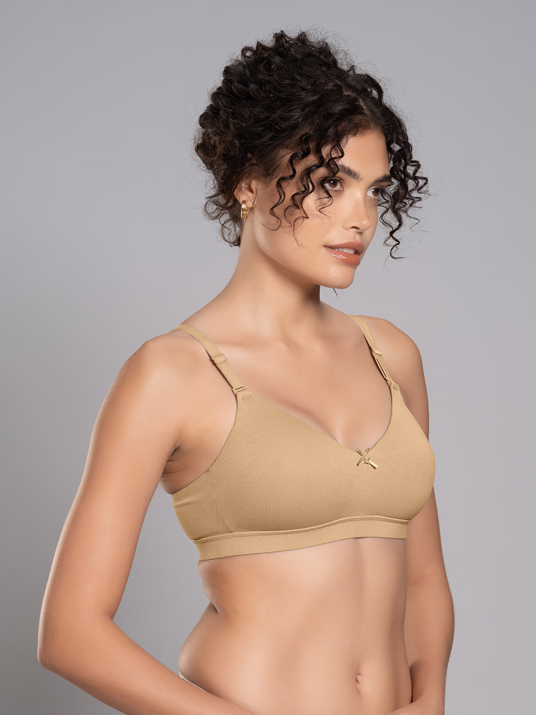 Cotton Padded Full Coverage Bra with Detachable Straps | DB 544