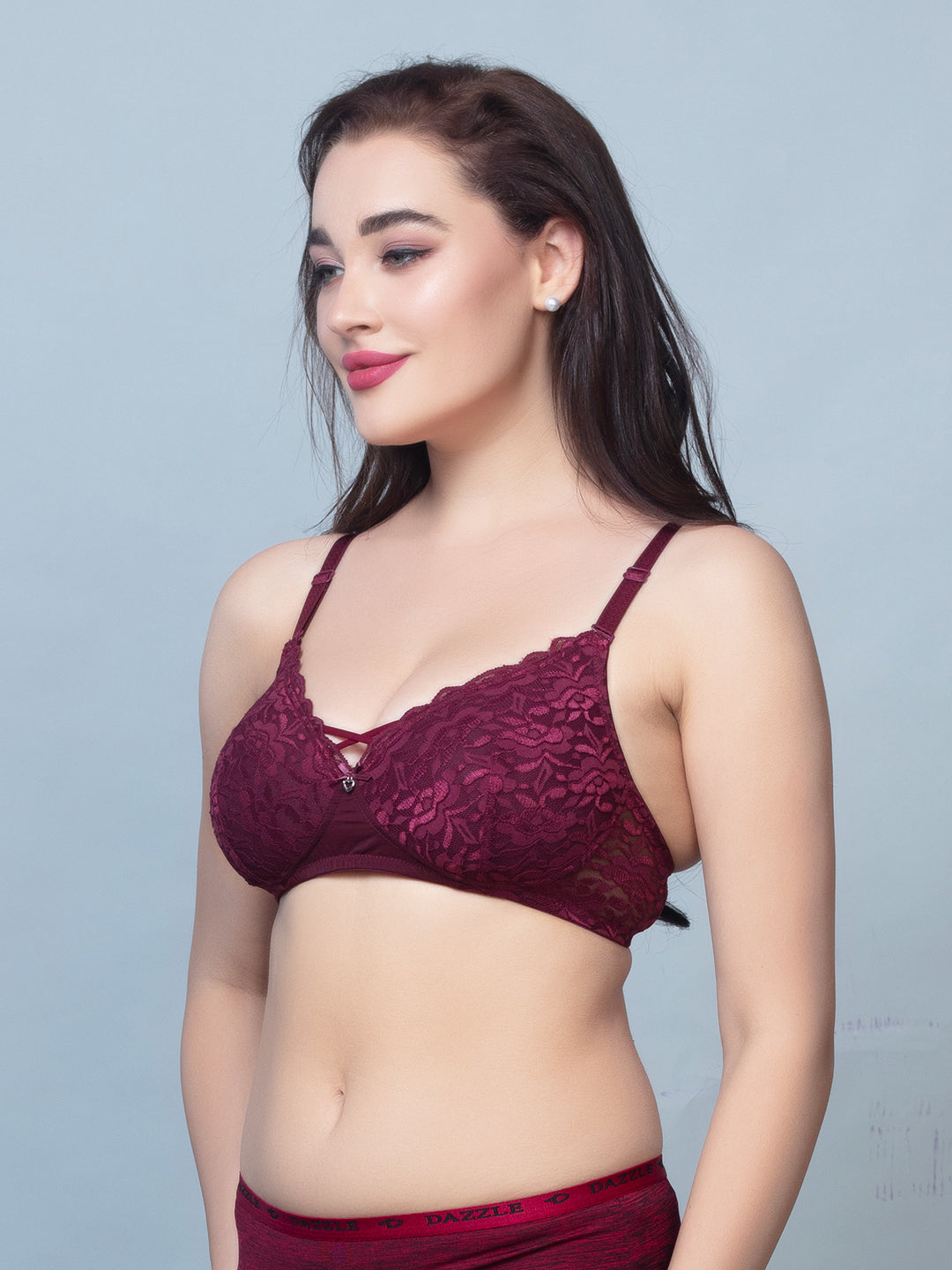 Medium Coverage Padded Nylon Lace Fashion Bra | DB 576