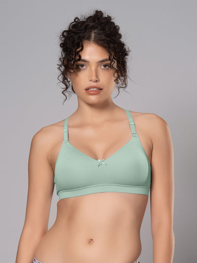 Cotton Padded Full Coverage Bra with Detachable Straps | DB 544