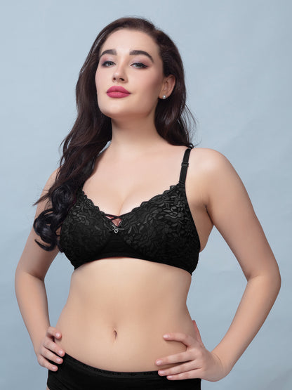 Medium Coverage Padded Nylon Lace Fashion Bra | DB 576