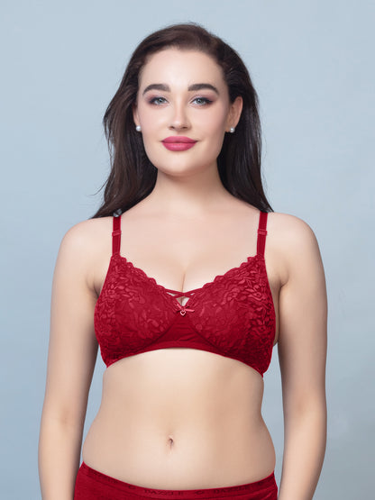 Medium Coverage Padded Nylon Lace Fashion Bra | DB 576