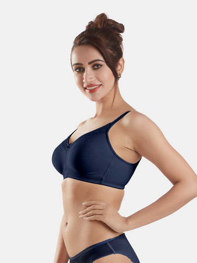 Full-Coverage-Non-Padded-Moulded-Minimizer-Bra-DB-364-NavyBlue-Left
