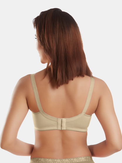 Full-Coverage-Non-Padded-Polycotton-T-Shirt-Bra-DB-342-Nude-Back