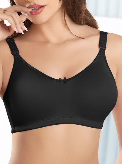 Full-Coverage-Non-Padded-Polycotton-T-Shirt-Bra-DB-342-black-Close