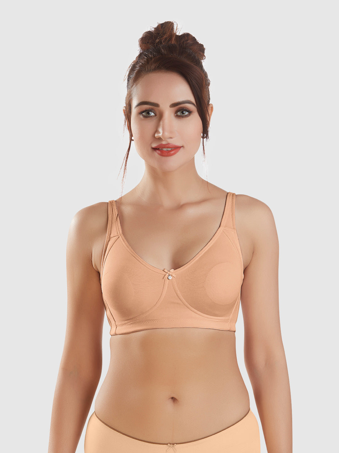 Full-Coverage-Non-Padded-Supima-Cotton-Moulded-Bra-DB-363-Nude-Front

