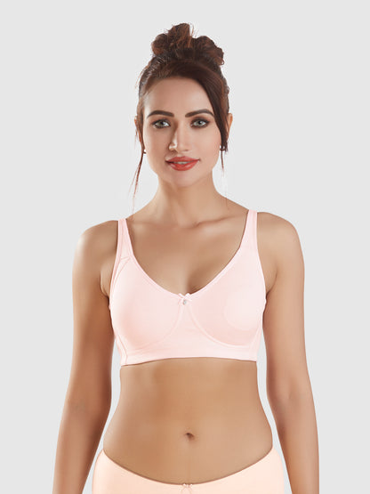 Full-Coverage-Non-Padded-Supima-Cotton-Moulded-Bra-DB-363-Pink-Front

