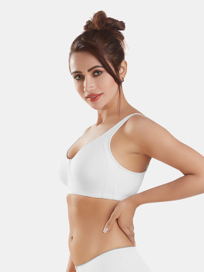 Full-Coverage-Non-Padded-Supima-Cotton-Moulded-Bra-DB-363-White-Left
