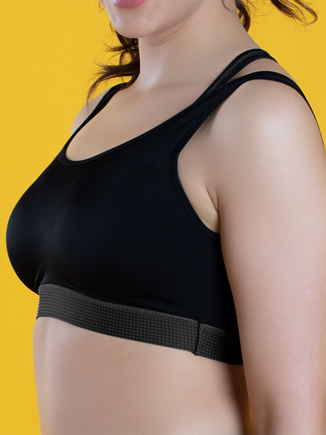 Full-Coverage-Slip-On-High-Impact-Sports-Bra-DB-002-Black-Close